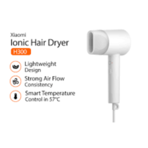 سيشوار شاومي Xiaomi H300 ذكي وخفيف الوزن مع محرك 20000 دورة/دقيقة، أيونات سالبة لترطيب وحماية الشعر، فوهة دوارة 360 درجة، وزر هواء بارد