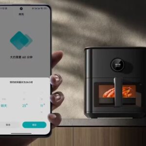 قلاية هواء ذكية من شاومي بدون زيت و بلون أسود, تدعم التحكم من الموبايل xiaomi smart air fryer 6.5L xiaomi smart air fryer 6.5L