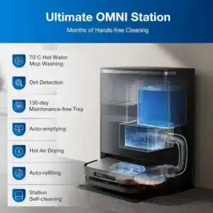 ايكوفاكس مكنسة روبوت مع قاعدة X5 Pro OMNI