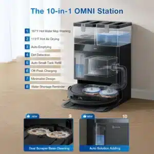 ايكوفاكس مكنسة روبوت مع قاعدة T50 PRO OMNI