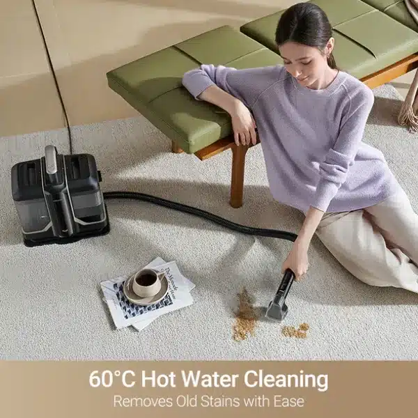 مكنسة تنظيف بقع السجاد والمفروشات دريمي n10. بقوة شفط 12,000 باسكال، ورافعة للرطوبة، ورأسين للتنظيف مع تقنية التنظيف الذاتي.