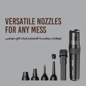مكنسة لوبريسو المحمولة اللاسلكية مع ضوء LED ورؤوس متعددة لتنظيف السيارة والمكتب بسهولة