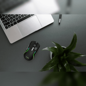 ماوس لاسلكية للألعاب مع إضاءة ملونة جرين لايون